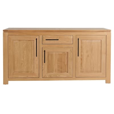 Buffet bas moderne en chêne clair 3 portes 1 tiroir