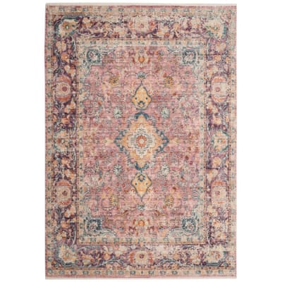 Tapis traditionnel en viscose violet, 152 x 244 cm