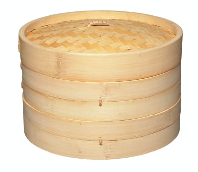 Panier vapeur à 2 niveau en bambou marron