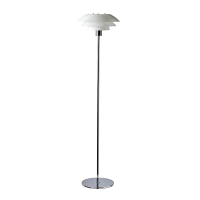 Lampadaire en verre et chrome
