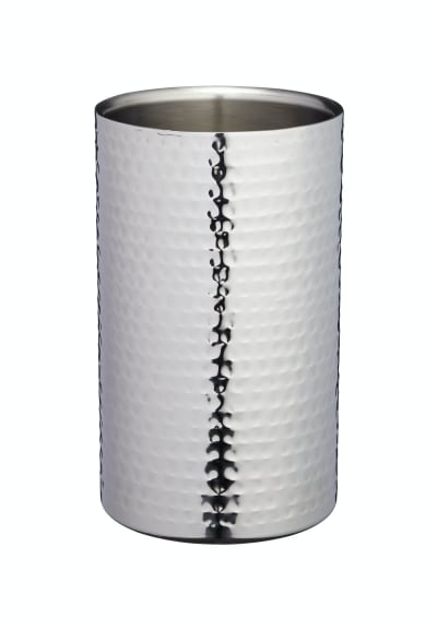 Seau à de vin martelé en acier inoxydable argenté