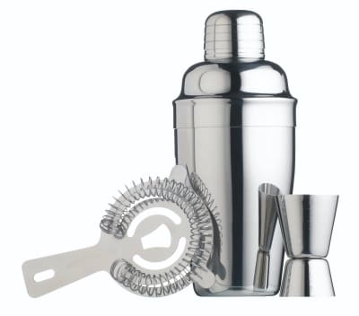 Service de cocktails 3pcs en acier inoxydable argenté