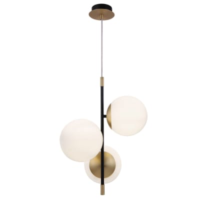 Suspension en métal noir à 3 sphères et hauteur réglable