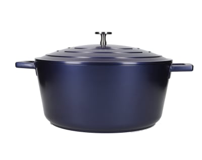 Cocotte 5L en fonte d'aluminium bleu 37 x 28.9 x 19.5