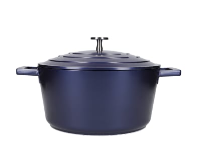 Cocotte 4L en fonte d'aluminium bleu 33 x 24.8 x 17.5