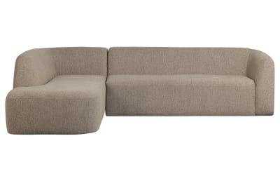 Canapé d'angle gauche en tissu naturel moderne
