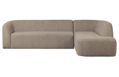 Canapé d'angle droit en tissu naturel sloping