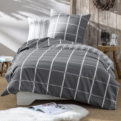 Drap-housse en coton gris foncé 160x200x28cm