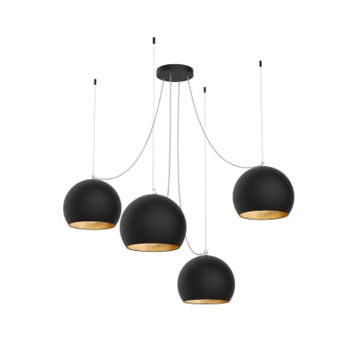 Joe - lampe à suspension en métal argenté nero e27