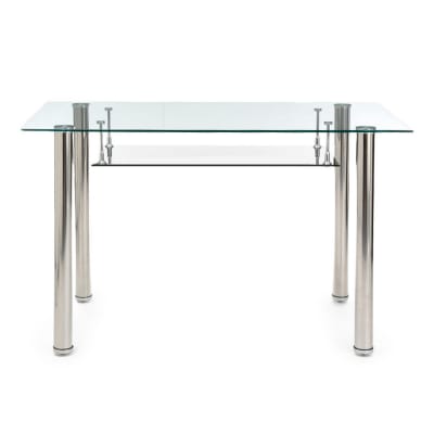 Bureau en verre trempé transparent h75 x l120 x p70