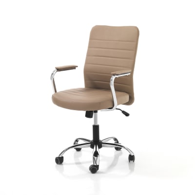 Fauteuil bureau similicuir marron h92/102 l56 p66