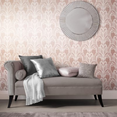 Papier peint art deco rose 1005x52cm