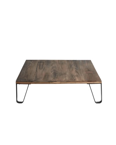 Table basse bois recyclé et métal naturel