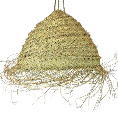 Lampe suspension à franges en fibres naturelles d. 70 cm