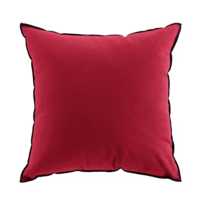 Coussin avec surjet en coton recyclé bordeaux 50x50 cm