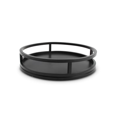 Plateau de service noir en métaux 29,5xh7cm