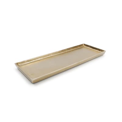 Plat décoratif or en métaux 37x14cm