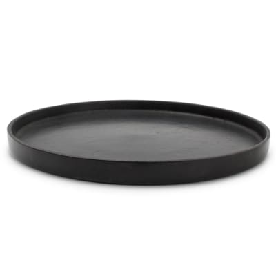 Plat décoratif noir en métaux 37xh1,5cm