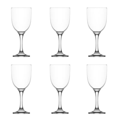 Boîte de 6 verres à pied  29 cl transparent / cristal