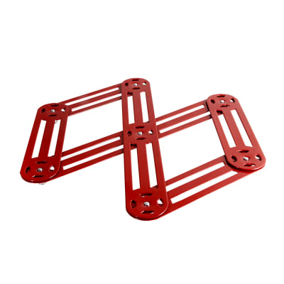 Dessous de plat étirable en inox  19x35 cm rouge en acier inoxydable