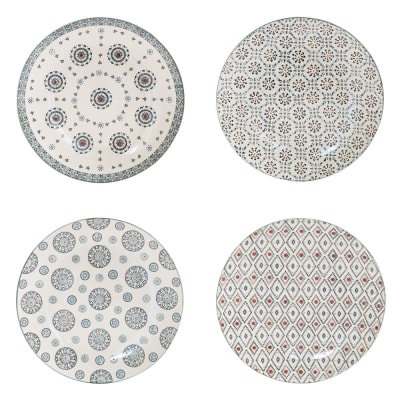 Coffret de 4 assiettes plates   26 cm multicolore en grès
