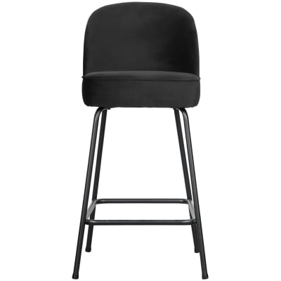 Tabouret de bar avec dossier velours noir