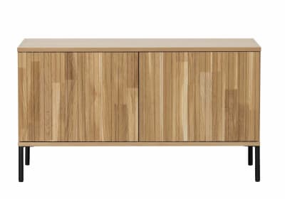 Meuble tv en chêne naturel avec cadre métal noir