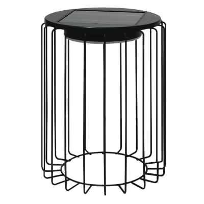 Borne solaire led extérieure aluminium noir moderne 12h