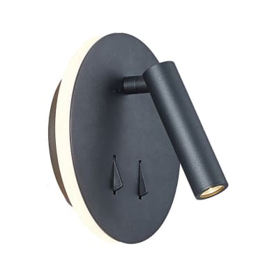 Applique tête de lit led en métal noir mat