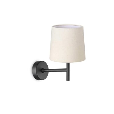 Applique murale noire abat-jour en lin