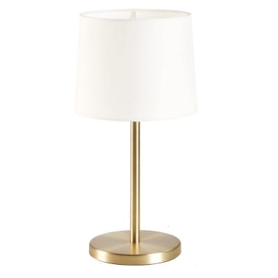 Lampe de chevet laiton mat abat-jour blanc
