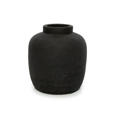 Vase terre cuite noir 17x17x18cm
