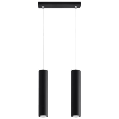 Suspension Acier Noir GU10 2 Lagos Line