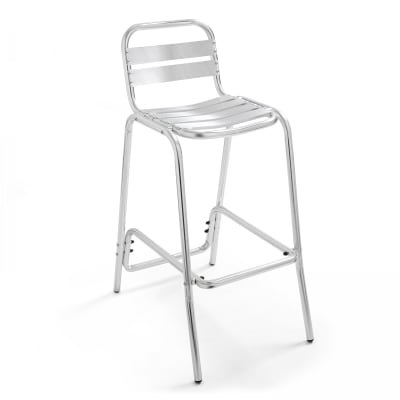 Chaise haute en aluminium gris