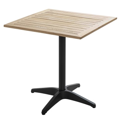 Table de jardin carrée plateau bois 70cm 4 places