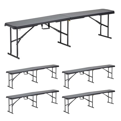 Bancs pliants 180cm 3 places - lot de 5