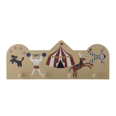 Porte manteaux cirque en bois multicolore