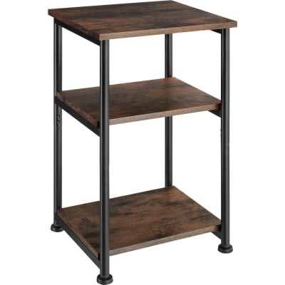 Table d'appoint style industriel 34 x 30 x 59 cm bois foncé