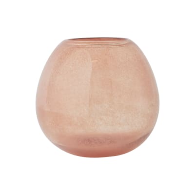 Vase rouge en verre Ø25xH21,5cm