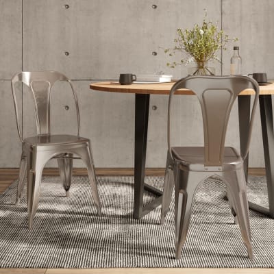Lot de 2 chaises en métal chromé