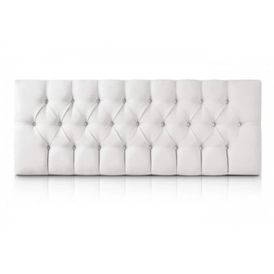 Tête de lit rembourrée basse matelassée blanche, lit 105 cm, 115x60 cm