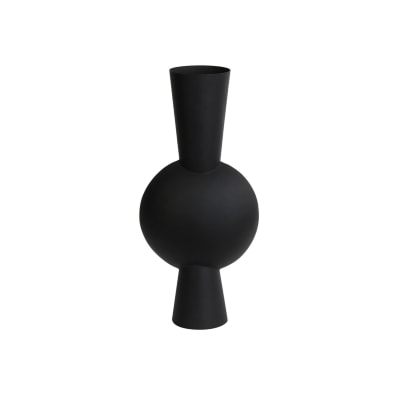 Vase métal noir 26x19x54cm