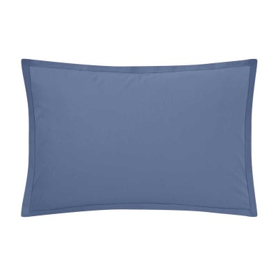 Taie d'oreiller en coton bleu denim 50x70 Made in France