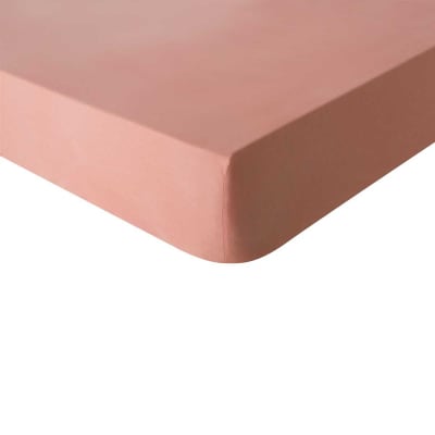 Drap housse en coton  rose solaire 90x200 Made in France