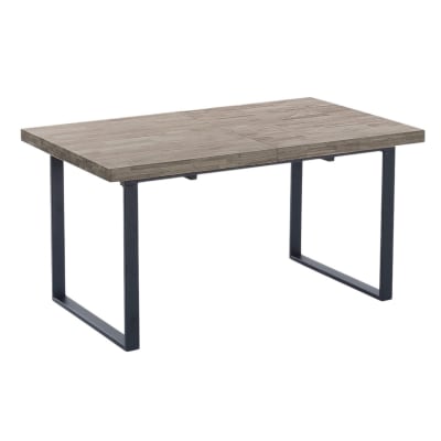 Table repas extensible en bois foncé et métal noir
