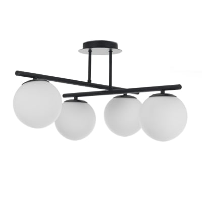 Lustre métal peint noir mat 60x60 h30