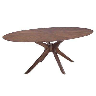 Table effet bois finition noyer h75 x p110 x l190