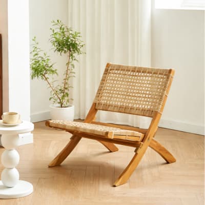 Fauteuil en acacia massif et corde