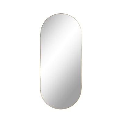 Miroir ovale en métal 35x80cm - laiton