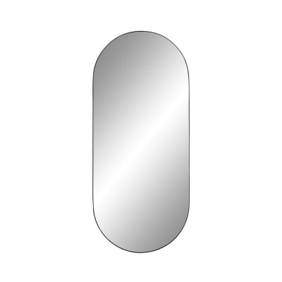 Miroir ovale en métal 35x80cm - noir